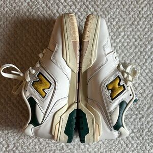 New Balance White and Green Athletic Shoes